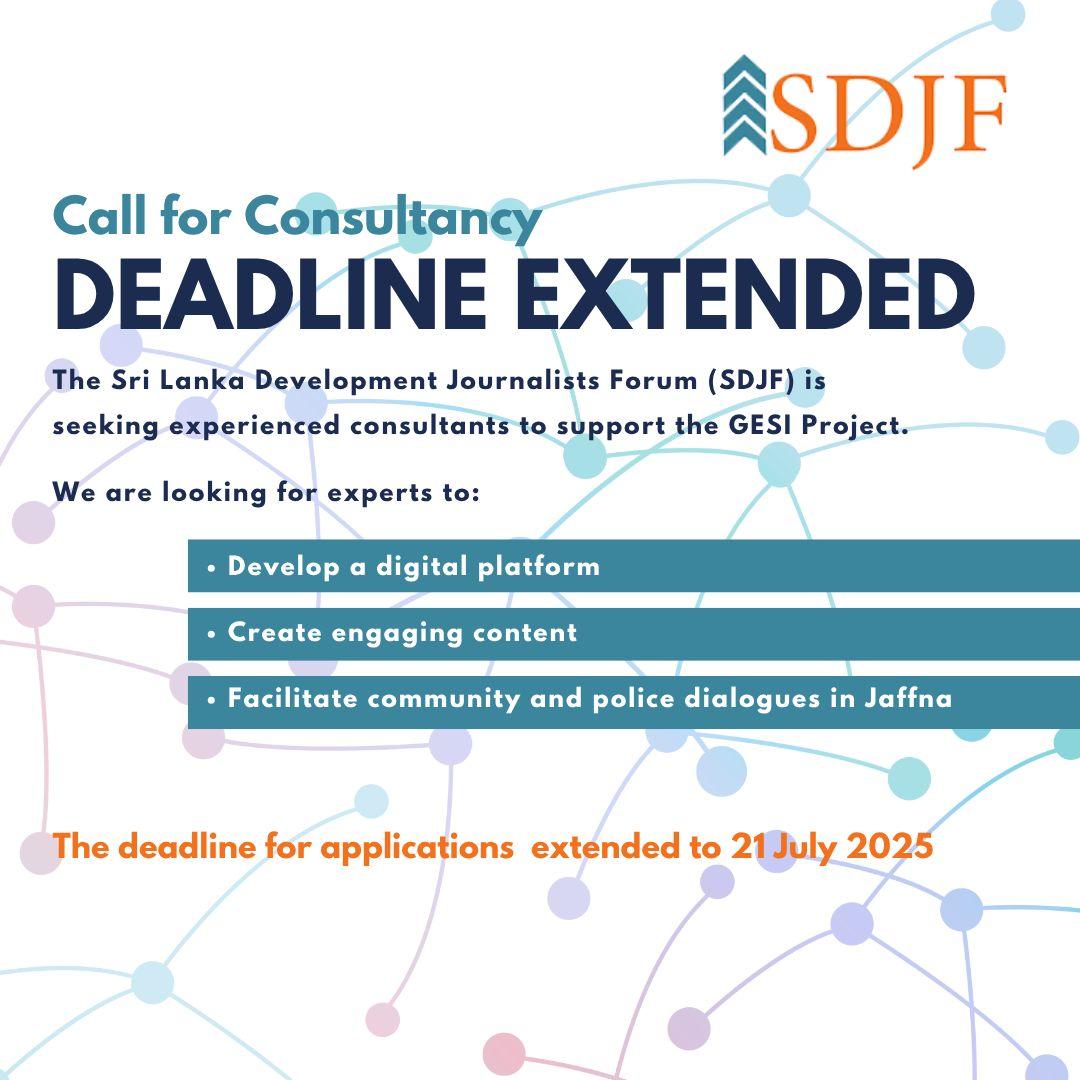 Call for Consultancy – Extended Deadline to July 21, 2025