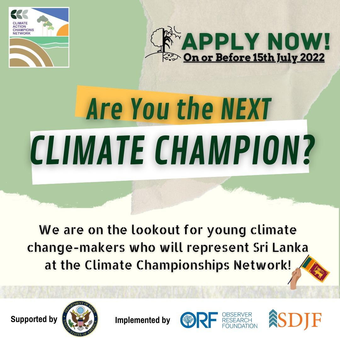 “In search of Young Climate Changemakers in Sri Lanka” Applications are now open!